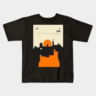 Cork Ireland Vintage Book Cover Skyline Travel Poster Kids T-Shirt